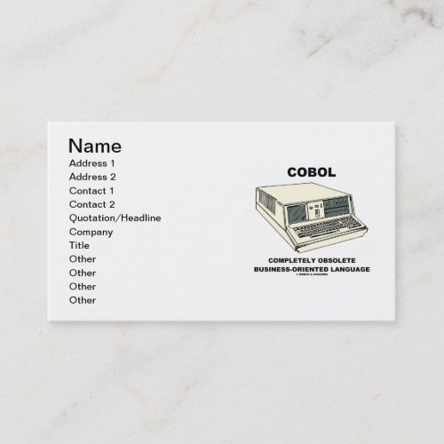 COBOL Completely Obsolete Business_Oriented Lang Business Card