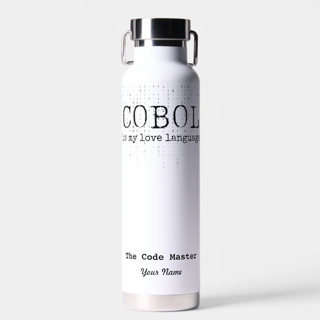 Cobol is my love language.b Personalized Water Bottle (Front)