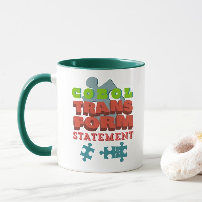 Cobol Programming Transform Statement Mug (With Donut)