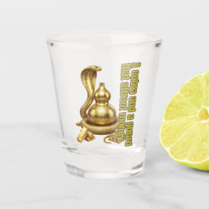 cobra and a gourd that attract money shot glass