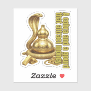 cobra and a gourd that attract money sticker