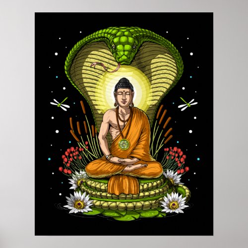 Cobra Buddha Meditation Poster