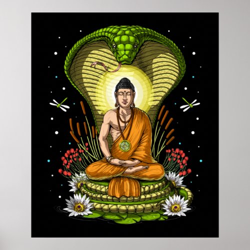 Cobra Buddha Meditation Poster