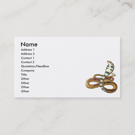 Customizable cobra business card template