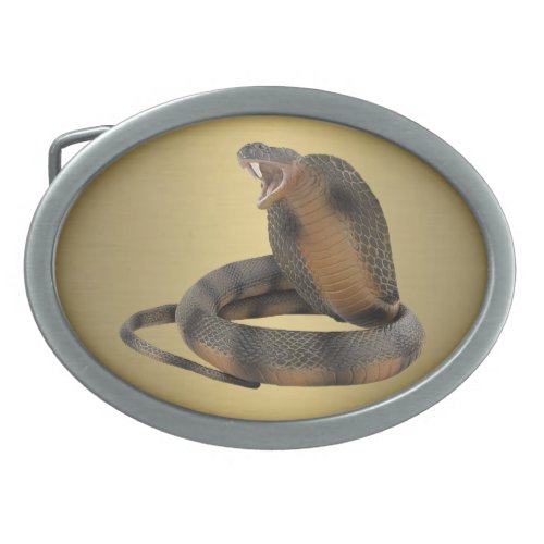 Cobra Gold Oval Belt Buckle