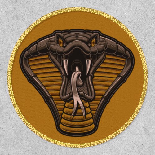 Cobra Head Snake Attack Tongue Fangs Patch