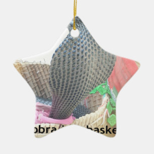 Cobra in Basket Art Print Ceramic Ornament