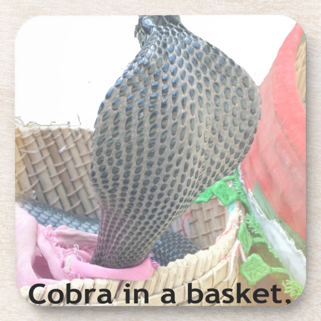 Cobra in Basket Art Print Drink Coaster (Front)