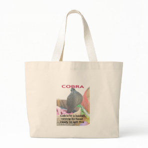 Cobra in Basket Art Print Large Tote Bag