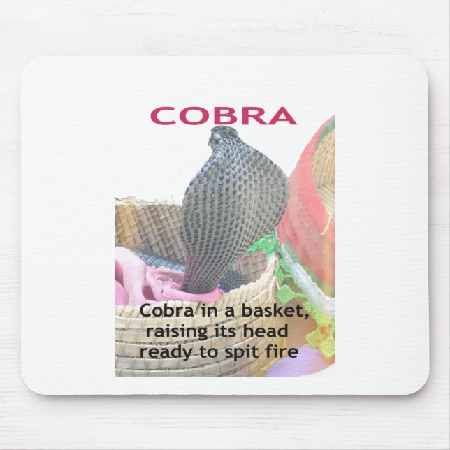 Cobra in Basket Art Print Mouse Pad (Front)