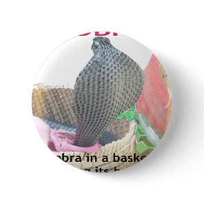 Cobra in Basket Art Print Pinback Button