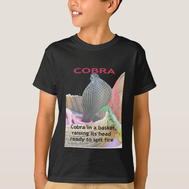 Cobra in Basket Art Print T-Shirt (Front)