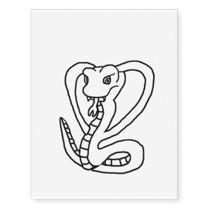 Cobra (line drawing) temporary tattoos