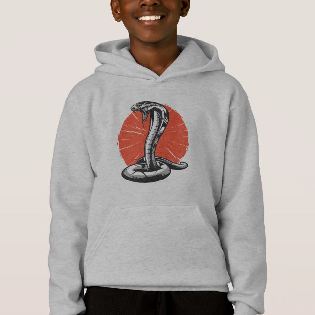 Cobra Open Hood, Snake Attacking Hoodie (Front)