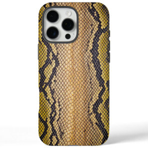 Cobra Shell: Bold Yellow and Black Snake Skin iPhone 16 Pro Max Case