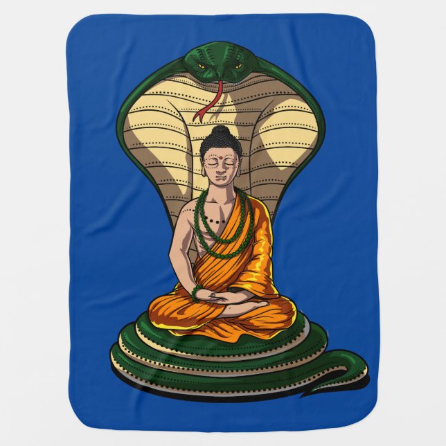 Cobra Snake Buddha Zen Yoga Meditation Baby Blanket (Front)