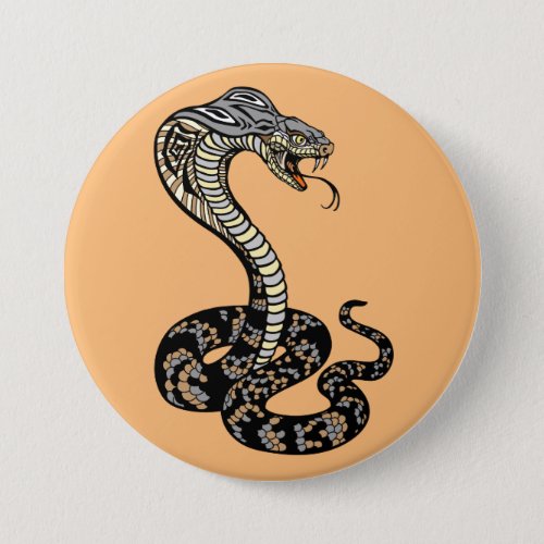 cobra snake classic round sticker button