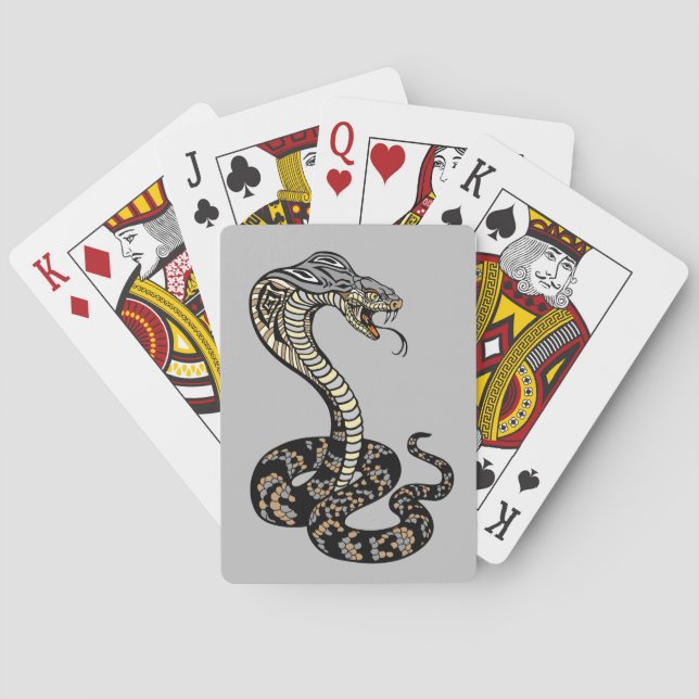 cobra snake drawstring bag poker cards (Back)