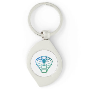 Cobra Snake Green Illustration Boa Reptile Keychain