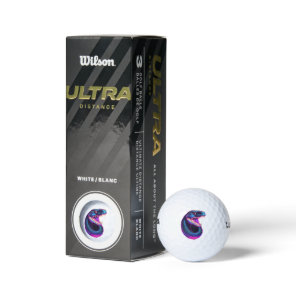 Cobra Snake in Vaporwave Aesthetic Style Golf Balls