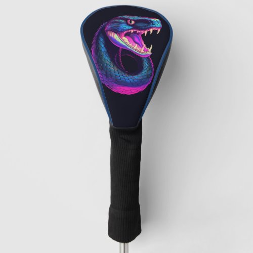 Cobra Snake in Vaporwave Aesthetic Style Golf Head Cover