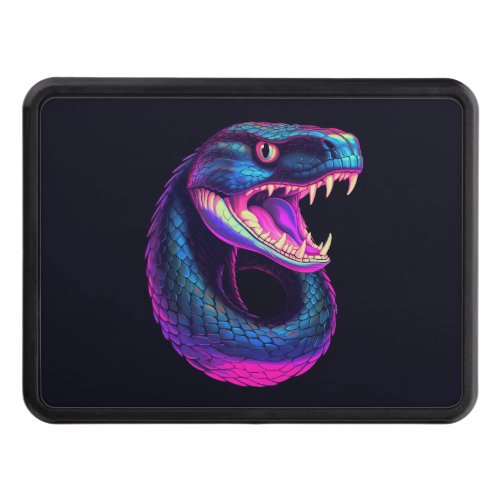 Cobra Snake in Vaporwave Aesthetic Style Hitch Cover