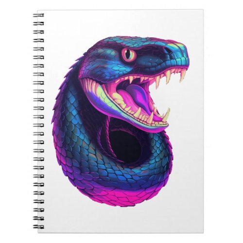 Cobra Snake in Vaporwave Aesthetic Style Notebook