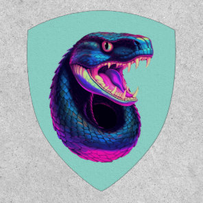 Cobra Snake in Vaporwave Aesthetic Style Patch