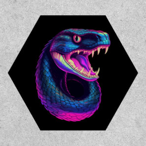 Cobra Snake in Vaporwave Aesthetic Style Patch