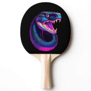 Cobra Snake in Vaporwave Aesthetic Style Ping Pong Paddle