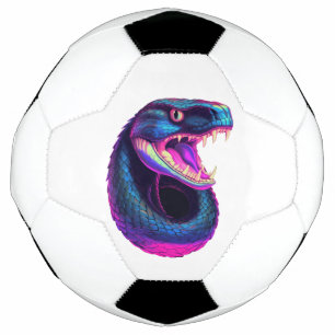 Cobra Snake in Vaporwave Aesthetic Style Soccer Ball