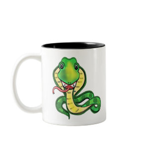Cobra snake reptile animal art Two-Tone coffee mug