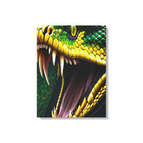 Cobra snake with vibrant green and yellow scales  canvas print