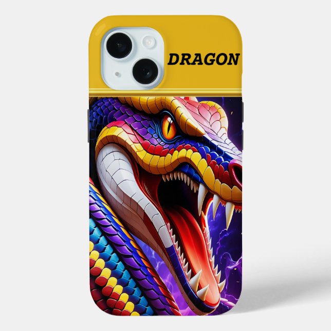 Cobra snake with vibrant red blue and yellow scale Case-Mate iPhone case (Back)