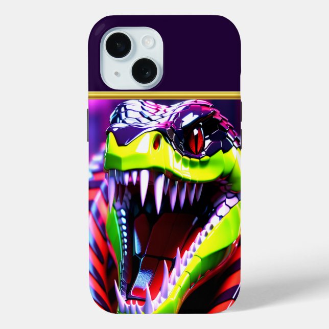 Cobra snake withlime green lips and pink eye brow Case-Mate iPhone case (Back)
