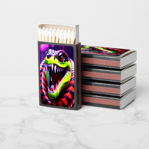 Cobra snake withlime green lips and pink eye brow matchboxes