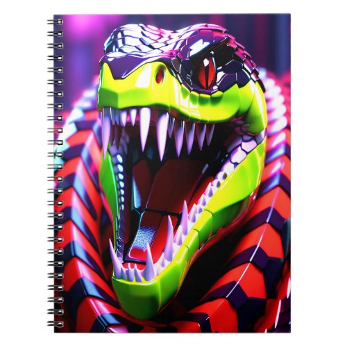 Cobra snake withlime green lips and pink eye brow notebook