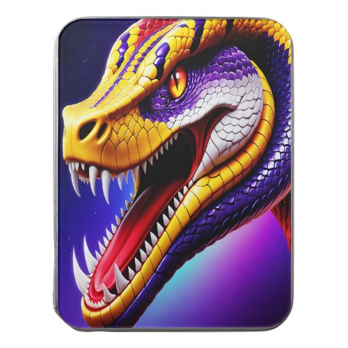 Cobra vibrant red purple white and yellow scales  jigsaw puzzle