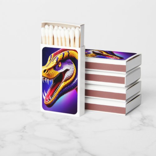 Cobra vibrant red purple white and yellow scales  matchboxes