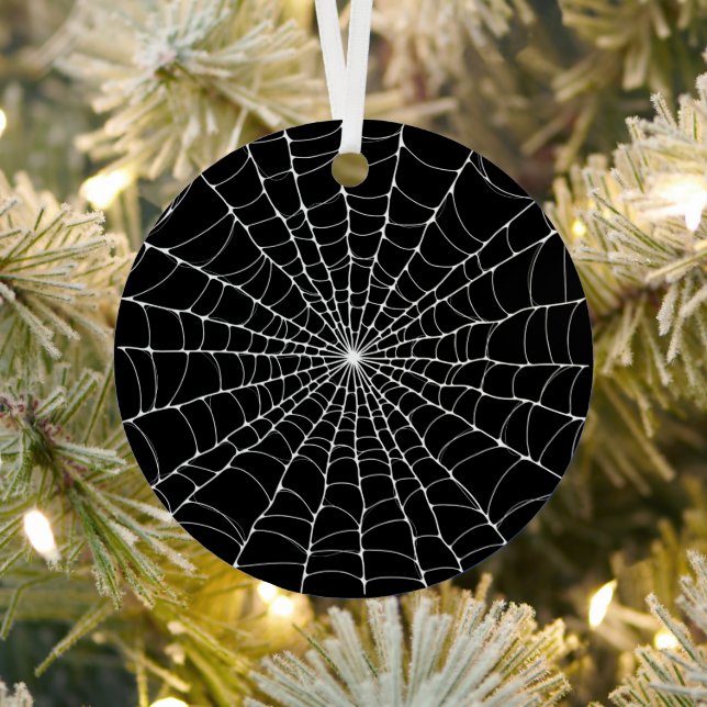 Cobweb Goth Metal Ornament (Insitu)