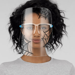 Cobweb Spider Web Cool Black Halloween Face Shield
