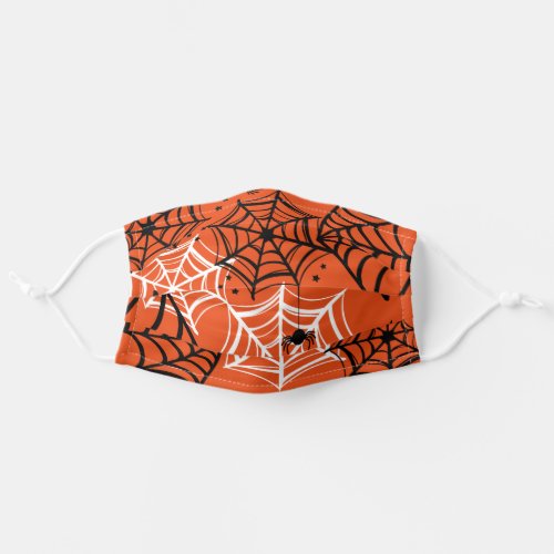 Cobweb Spider Web Cool Orange Black Pattern Design Adult Cloth Face Mask