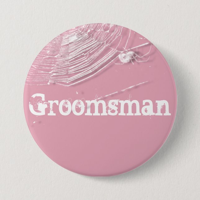 Cobwebs and White Spiders Groomsman Button (Front)