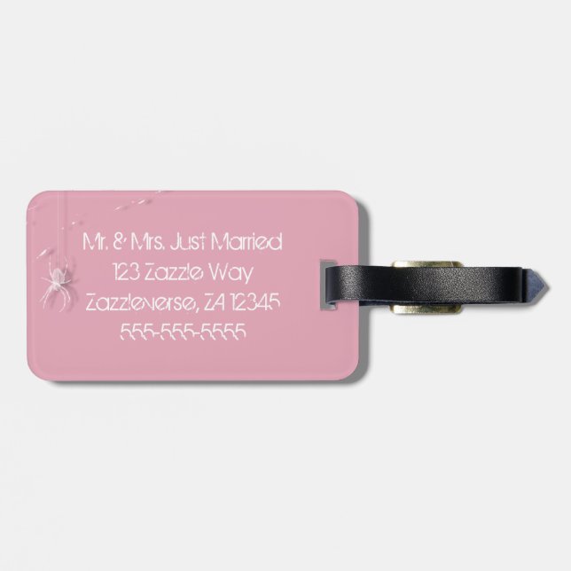 Cobwebs and White Spiders Luggage Tag (Back Horizontal)