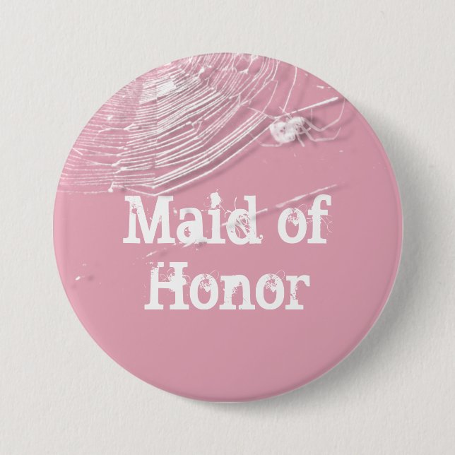 Cobwebs and White Spiders Maid of Honor Button (Front)