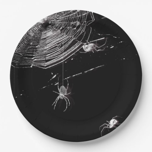 Cobwebs and White Spiders Paper Plates