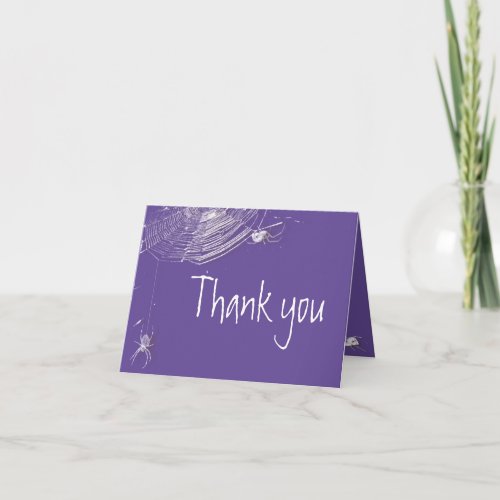 Cobwebs and White Spiders Thank You Note Card