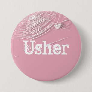 Cobwebs and White Spiders Usher Button