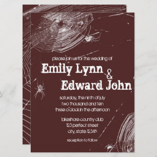 Cobwebs and White Spiders Wedding Invitation