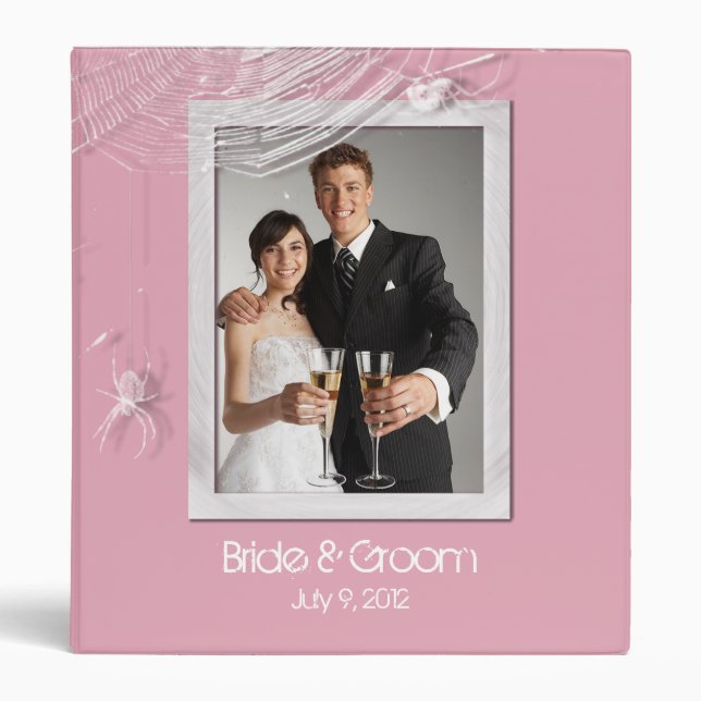Cobwebs and White Spiders Wedding Photo Album 3 Ring Binder (Front)